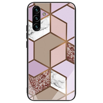 Funda Híbrida con Patrón de Mármol para Samsung Galaxy A04s/A13 5G - Marrón / Rosa