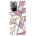 Funda TPU Marble Pattern IMD para Xiaomi Redmi Note 11 Pro/Note 11 Pro 5G - Blanco / Rosa