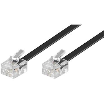 Cable telefónico modular RJ11/RJ11 - 6m - Negro