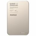 Banco de energía inalámbrico magnético Momax Q.Mag X2 20000mAh - Oro de titanio