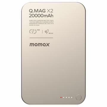 Banco de energía inalámbrico magnético Momax Q.Mag X2 20000mAh - Oro de titanio