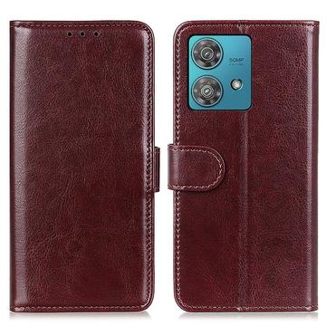 Funda con Cierre Magnético para Motorola Edge 40 Neo - Estilo Cartera - Marrón