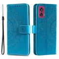 Funda Mandala Series para Motorola Edge 50 Fusion - Estilo Cartera - Azul