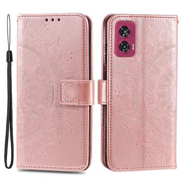 Funda Mandala Series para Motorola Edge 50 Fusion - Estilo Cartera - Rosa Dorado