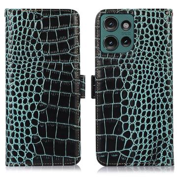 Funda Crocodile con RFID para Motorola Edge 50 Neo - Estilo Cartera