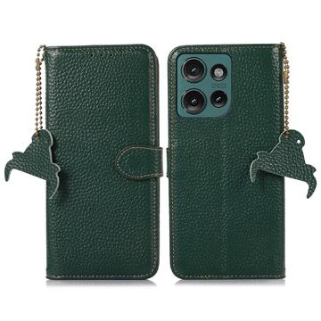 Funda con RFID para Motorola Edge 50 Neo - Estilo Cartera - Verde