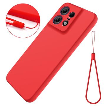 Funda de Silicona Líquida para Motorola Edge 50 Pro - Rojo