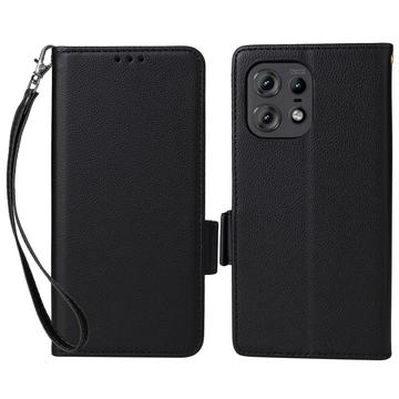 Funda de cartera con cierre magnético para Motorola Edge 50 Pro - Negro