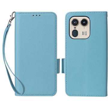 Funda de cartera con cierre magnético para Motorola Edge 50 Ultra/Moto X50 Ultra - Azul bebé