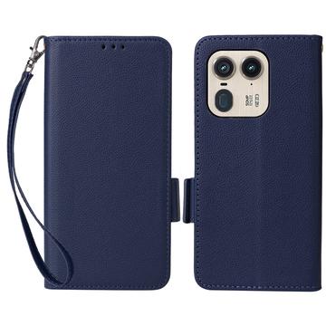 Funda de cartera con cierre magnético para Motorola Edge 50 Ultra/Moto X50 Ultra - Azul Oscuro