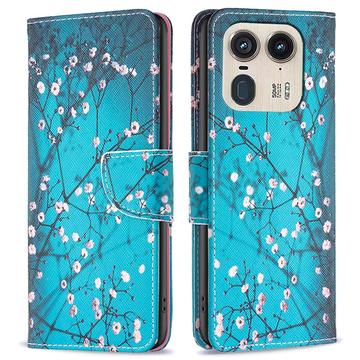 Funda Cartera Wonder Series para Motorola Edge 50 Ultra/Moto X50 Ultra - Flores blancas