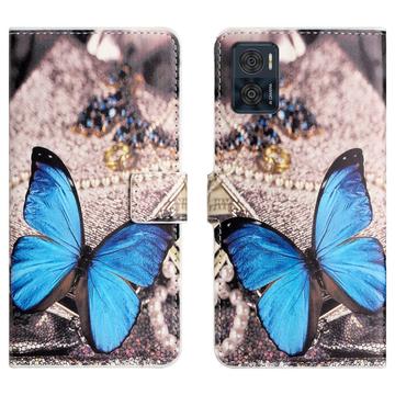 Funda Style para Motorola Moto E14 - Estilo Cartera - Mariposa Azul