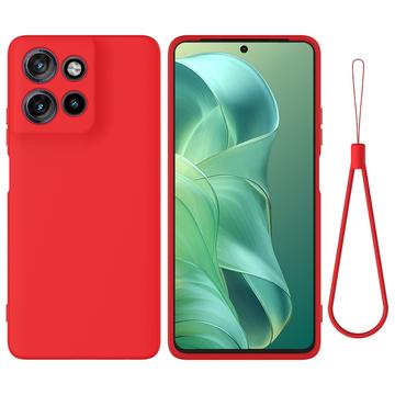 Motorola Moto G Power (2025) Funda de silicona líquida con correa de mano