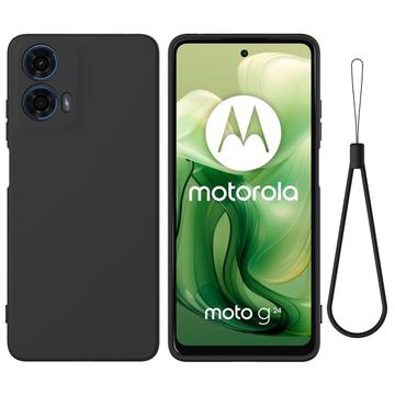 Funda de Silicona Líquida para Motorola Moto G04/G24 - Negro