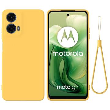 Funda de Silicona Líquida para Motorola Moto G04/G24 - Amarillo