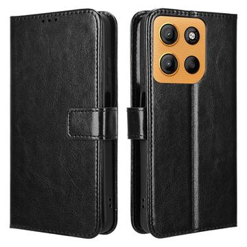 Funda de cartera con cierre magnético para Motorola Moto G15/G15 Power - Negro