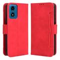 Funda Estilo Cartera Cardholder Serie para Motorola Moto G24 Power/G04/E14 - Rojo