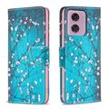 Funda Cartera Wonder Series para Motorola Moto G34 - Flores Blancas