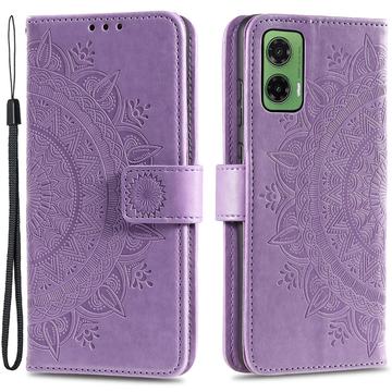 Funda Mandala Series para Motorola Moto G35 - Estilo Cartera - Púrpura