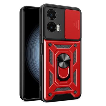 Funda híbrida con anillo giratorio y protector de cámara para Motorola Moto G35