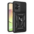 Funda Híbrida con Anillo Giratorio y Protector de Cámara para Motorola Moto G55 - Negro