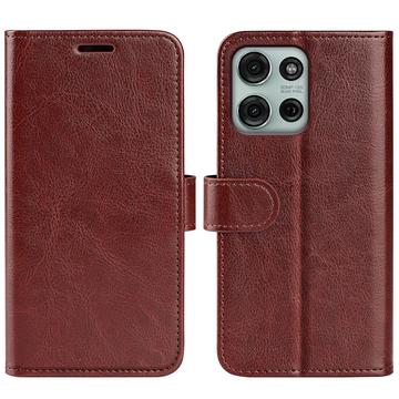 Funda de cartera con cierre magnético para Motorola Moto G75 - Marrón