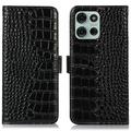 Funda Crocodile con RFID para Motorola Moto G75 - Estilo Cartera