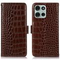 Funda Crocodile con RFID para Motorola Moto G75 - Estilo Cartera