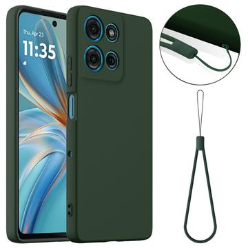 Funda de Silicona Líquida para Motorola Moto G75 - Compatible con MagSafe - Verde Oscuro