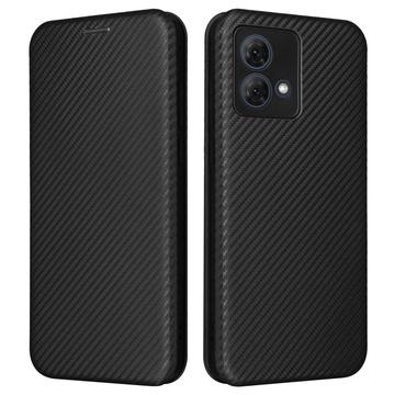 Funda con Tapa para Motorola Moto G84 - Fibra de Carbon - Negro