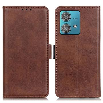 Funda con Cierre Magnético para Motorola Moto G84 - Estilo Cartera - Marrón