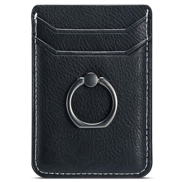 Tarjetero con Bloqueo de RFID y Anillo Muxma MX112 - Elegante - Negro