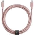 Cable USB-C a Lightning Native Union Night con hebilla de cuero - 3 m - Rosa