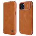 Funda con Tapa Nillkin Qin Pro para iPhone 15 Plus - Marrón