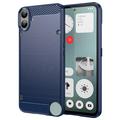 Carcasa de TPU Brushed para Nothing CMF Phone 1 - Fibra de Carbono - Azul