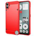 Carcasa de TPU Brushed para Nothing CMF Phone 1 - Fibra de Carbono - Rojo