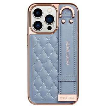 Carcasa Híbrida con Correa de Mano Onegif Design para iPhone 14 Pro Max - Azul Bebé