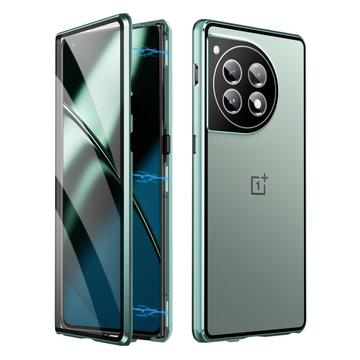 Carcasa Magnética con Cristal Templado para OnePlus 12 - Verde Oscuro