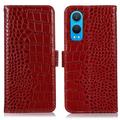 Funda Crocodile con RFID para OnePlus Nord CE4 Lite/Oppo K12x - Estilo Cartera - Rojo