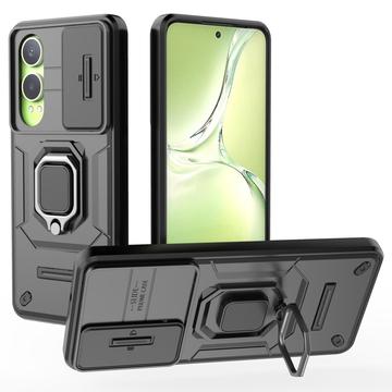 Funda Híbrida con Anillo Giratorio con Protector de Cámara para OnePlus Nord CE4 Lite/Oppo K12x - Negro