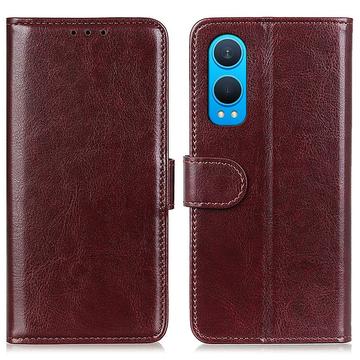 Funda con Cierre Magnético para OnePlus Nord CE4 Lite/Oppo K12x - Estilo Cartera - Marrón