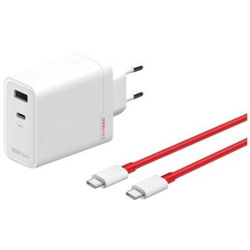 Adaptador de corriente OnePlus SuperVOOC 120W Puertos duales GAN - Blanco