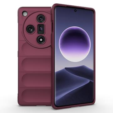 Carcasa de TPU Rugged para Oppo Find X7 - Vino Tinto