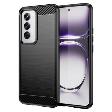 Carcasa de TPU Brushed para Oppo Reno12 - Fibra de Carbono