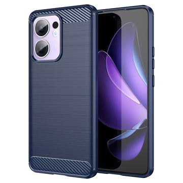 Carcasa de TPU Brushed para Oppo Reno13 F - Fibra de Carbono - Azul