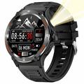 Smartwatch KT76 impermeable con brújula y linterna - 1.53" - Negro