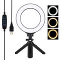 PULUZ PKT3059B 6.2" 16cm USB 3 Modos Dimmable Vlogging Fotografía Video LED Ring Lights + Tripod Mount Kit