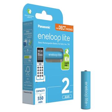 Panasonic Eneloop Lite Dect BK-4LCCE/2DE Pilas recargables AAA 550mAh - 2 uds.