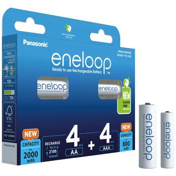 Panasonic Eneloop Mix BK-KJMCDE44E 8BE Pilas recargables AA/AAA - 2000mAh/800mAh - 8 uds.