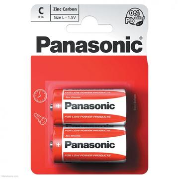 Batería de Zinc-Carbono Panasonic R14/C - 2 piezas - 1.5V